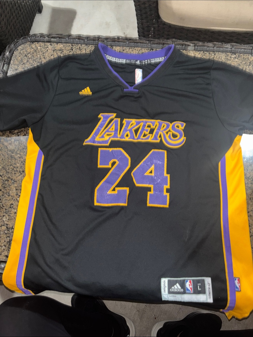 Rare adidas NBA LA LAKERS Kobe BRYANT #24 Black/Purple/Gold Hollywood night, Y2K